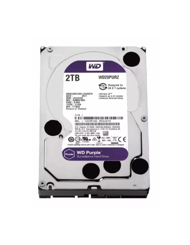 Disco Duro Interno 3 5 WD Purple 2TB SATA3 Optimizado Para