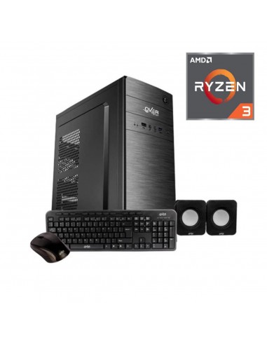 Pc Oficina Amd Ryzen 3 3200g 8gb Ssd 240gb A520m Gab Kit + Teclado, Mouse Y Parlantes