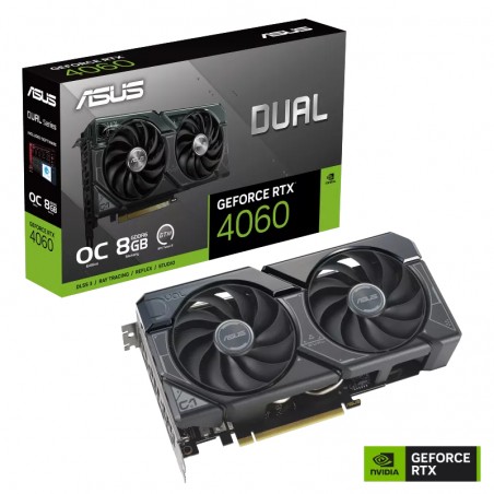 Placa De Video Geforce Asus Rtx 4060 Dual Oc 8gb Black