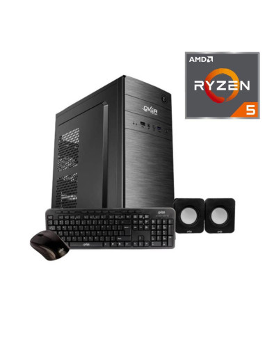 Pc Oficina Amd Ryzen 5 4600g 8gb Ssd 256gb A520 Gab Kit + Teclado, Mouse Y Parlantes