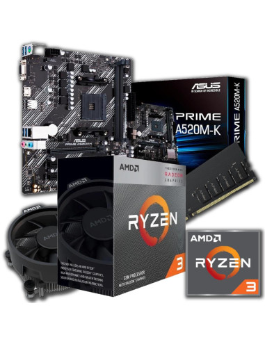 Combo Actualización Amd Ryzen 3 3200g + 8gb 3200mhz + Mb A520