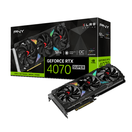 Placa De Video Geforce Pny Rtx 4070 Super Triple Fan Rgb 12gb Gddr6 Oc