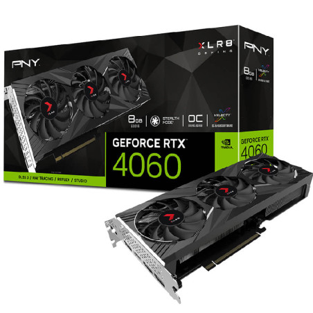 Placa De Video Geforce Pny Rtx 4060 Triple Fan Rgb 8gb Gddr6