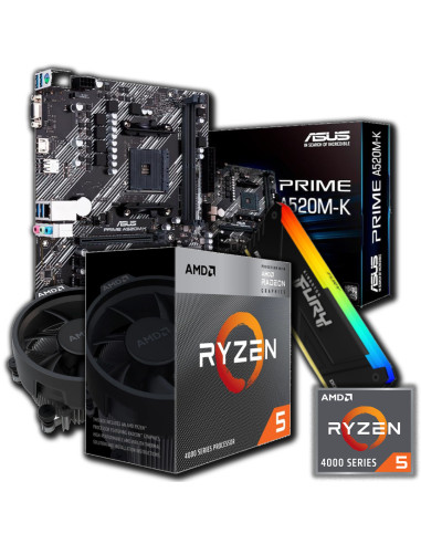 Combo Actualización Amd Ryzen 5 4600g + Mb A520m-k + 16gb 3200mhz (2x8gb)