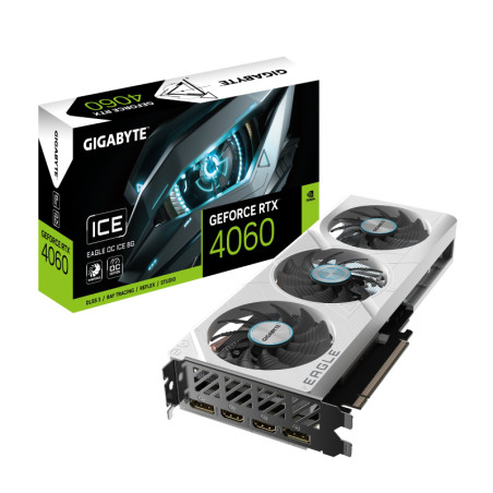 PLACA DE VIDEO GEFORCE GIGABYTE RTX 4060 EAGLE OC ICE 8GB WHITE