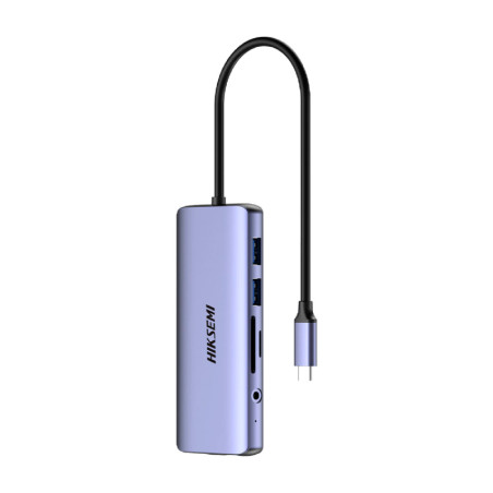 ADAPTADOR HUB HIKSEMI 11 EN 1 USB TYPE C RJ45 HDMI SD USB 3.0