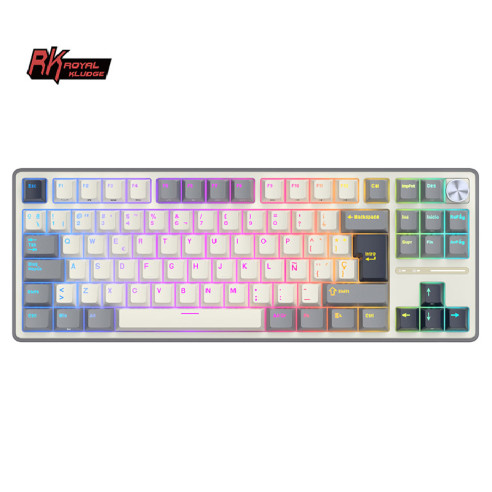 Teclado Royal Kludge Rkr87 Pro Half Grey Switch Brown 75%