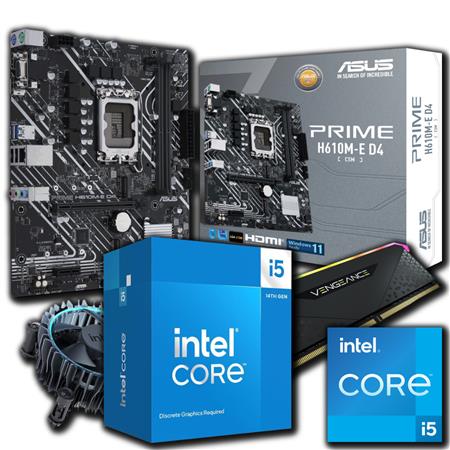 COMBO ACTUALIZACION Intel i5 14400F + 8GB Corsair Vengeance RGB + ASUS PRIME H610M-E D4