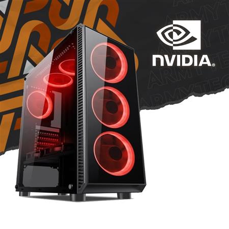 PC Gamer AMD Ryzen 5 4500 B450M-A 8GB SSD 240GB GTX 1050TI 4GB 500W 80+ IC3 S17-5 RED